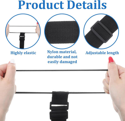 2 PCS Multi Use Strong Adjustable Luggage Connector Straps, Luggages Straps for Suitcases Elastic Fastening Bag Strap Flexible Luggage Accessories for Travel Bags, Extends Life of Bag(Black)
