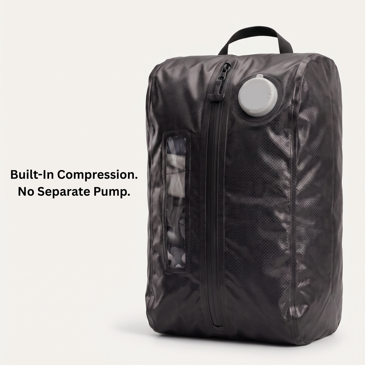 AirCompress travel compression bag packed with clothing