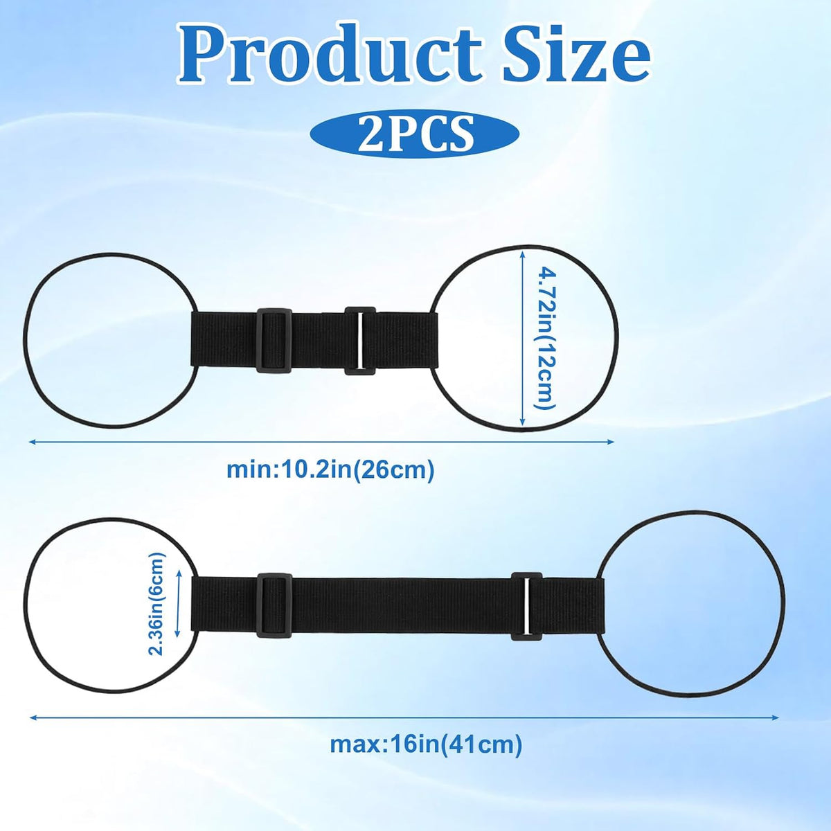 2 PCS Multi Use Strong Adjustable Luggage Connector Straps, Luggages Straps for Suitcases Elastic Fastening Bag Strap Flexible Luggage Accessories for Travel Bags, Extends Life of Bag(Black)